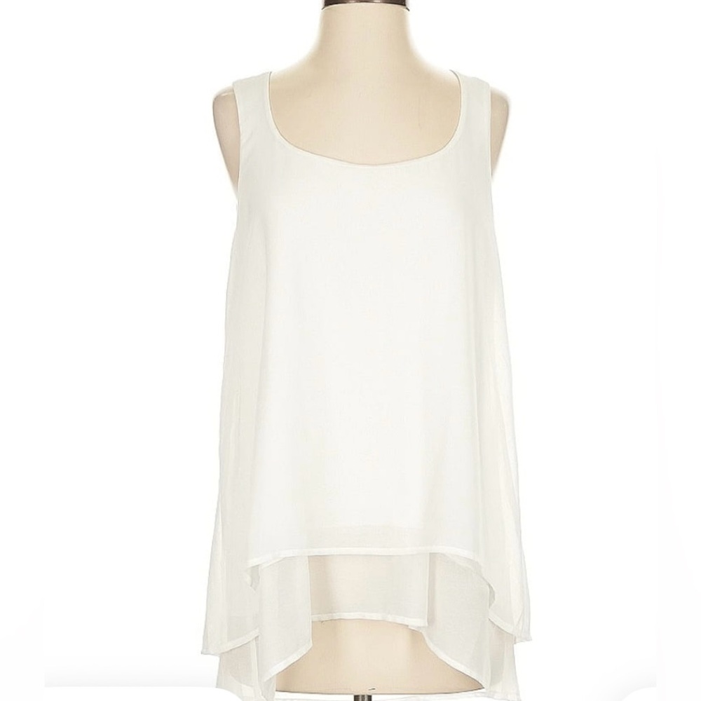 White House Black Market Layered White Tank Top